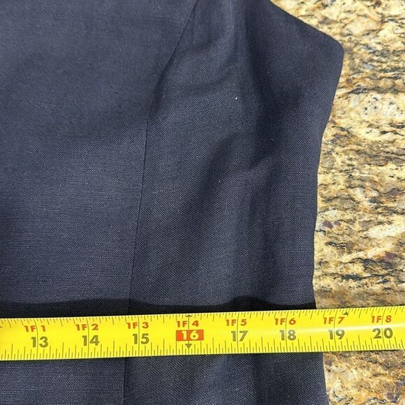 For Pete’s Sake Linen Blend Black Button Front Sleeveless Dress Size 14 - Picture 7 of 9